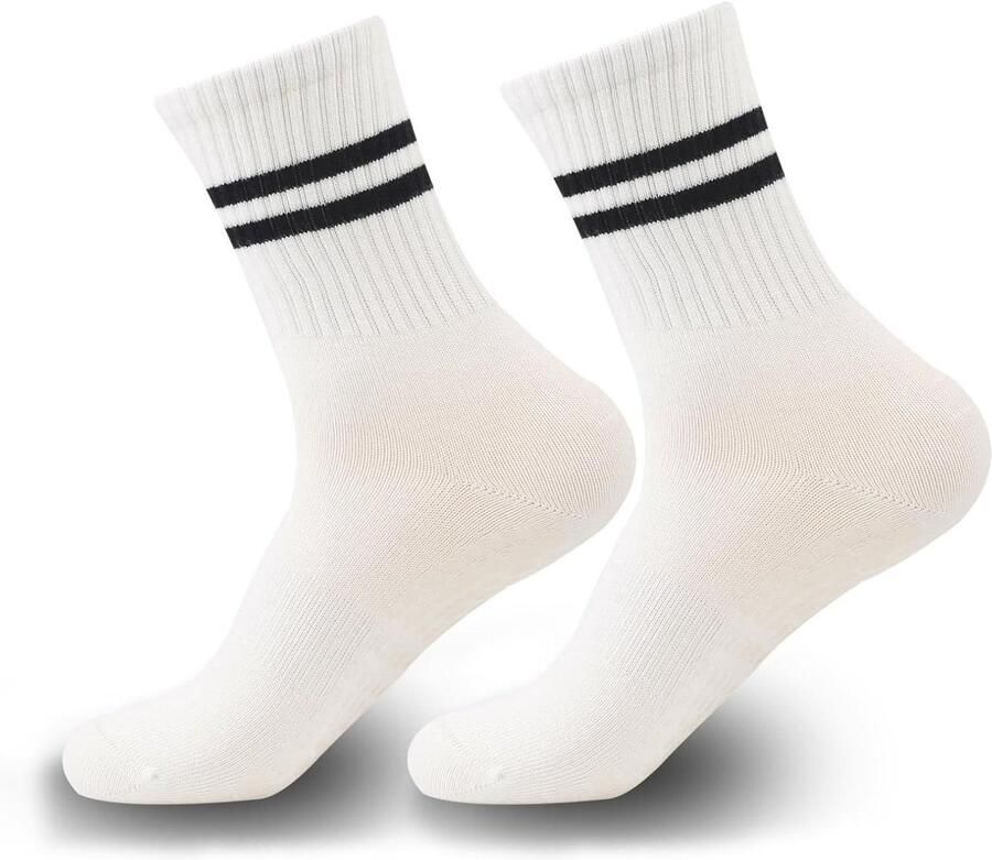 Sportsokken Fitness Sokken Binnen Activiteiten Anti-slip Zolen Mid-Calf Zwart