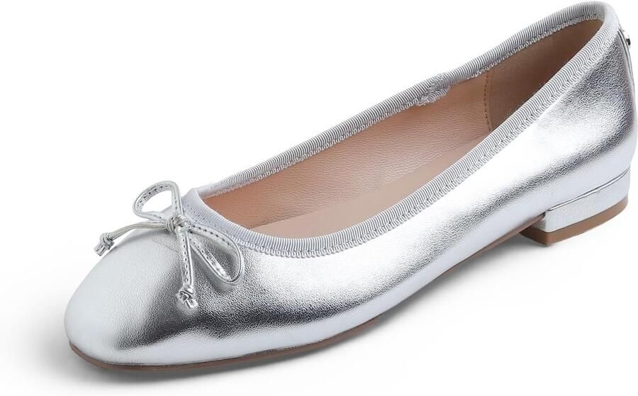 Squar ballerina Platte ballerina's voor dames klassiek elegante en comfortabele balletschoenen met strik