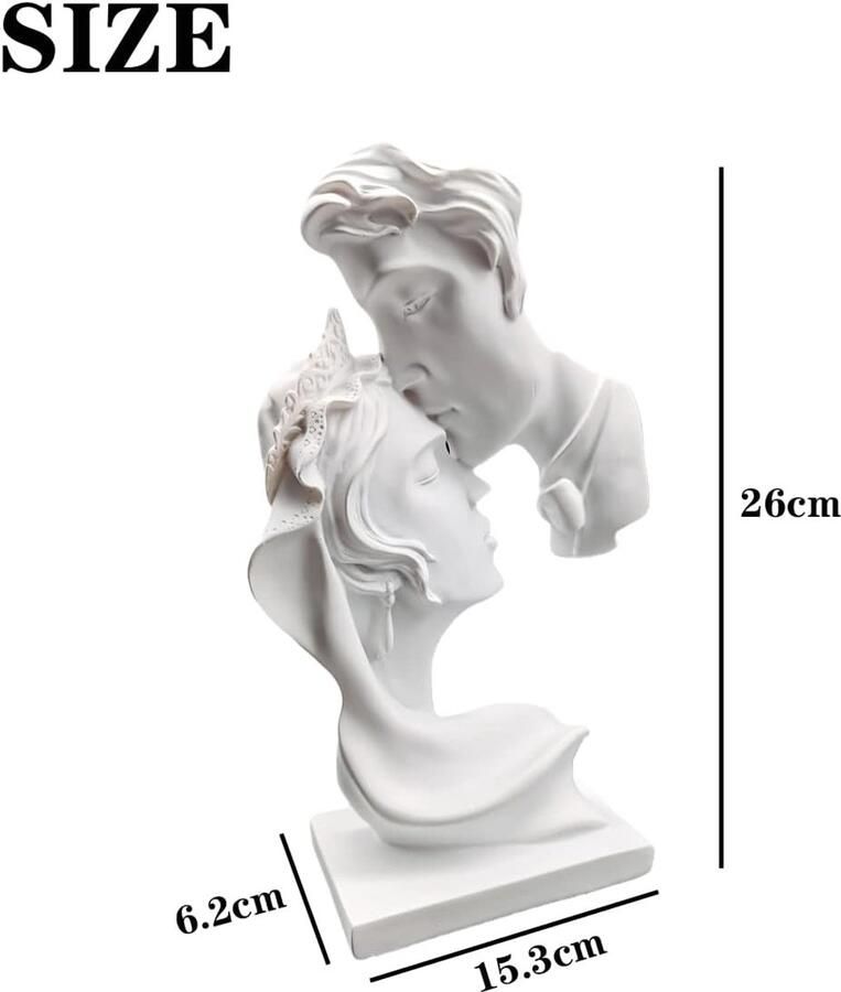 Standbeeld abstracte sculptuur decoratieve figuren decoratie woonkamer modern om neer te zetten abstracte sculptuur polyresin cadeau-idee (wit)