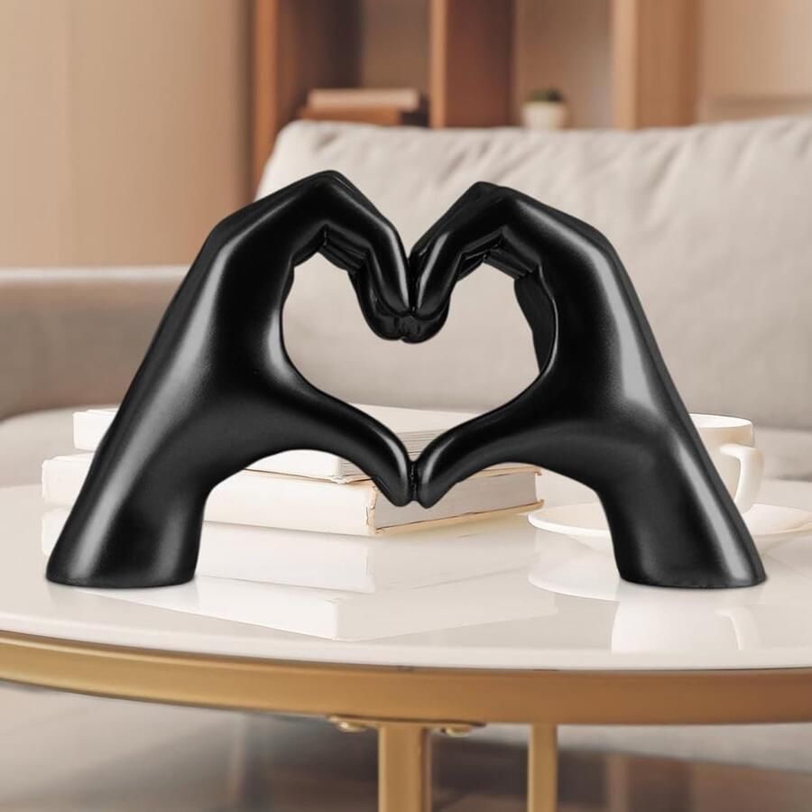 Standbeeld hartvormig handsculptuur modern liefdesvinger standbeeld romantisch stelbeeld voor salontafel woonkamer slaapkamer huwelijksgeschenken