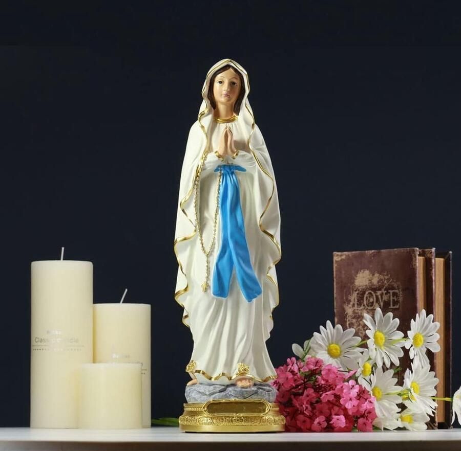 Standbeeld van Maria Katholieke gezegende Maagd Maria katholieke geschenk hars beeldjes geschikt religieus decor binnenruimte vullen