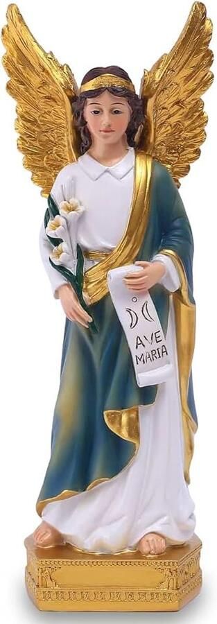 Standbeeld van St. Gabriël de Aartsengel H hars katholiek geschenk Saint Gabriël de Boodschapper van God beeldje geschikt voor religieuze en huisdecoratie vullen binnenruimte