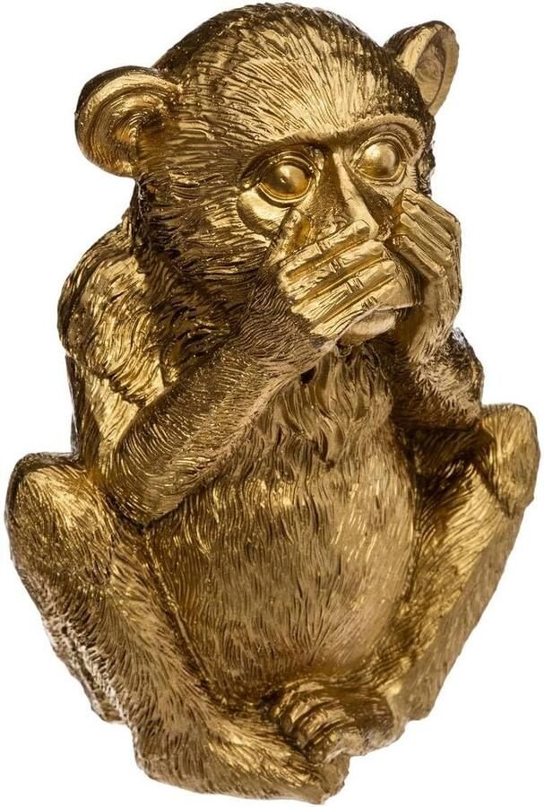Standbeelden apen Wijsheid hars goud H