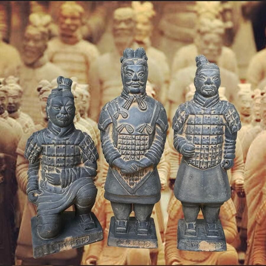 Standbeelden China Qin-dynastie Terra Cotta krijgerssculptuur Huis Display Tafel Display