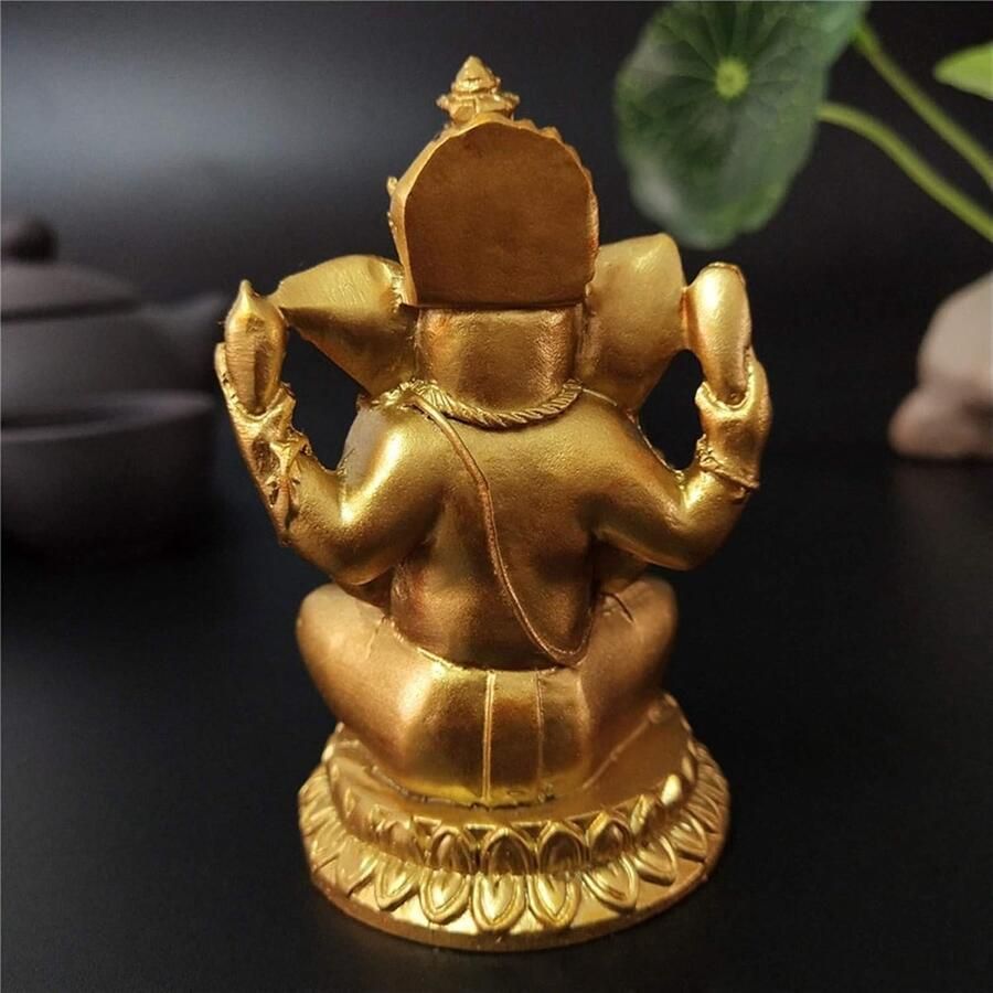 Standbeelden Hindoe olifant God standbeeld hars sculptuur Indiase Ganesh Boeddha beeldje handgemaakt geschenk decoratie ornamenten voor thuis tuin auto