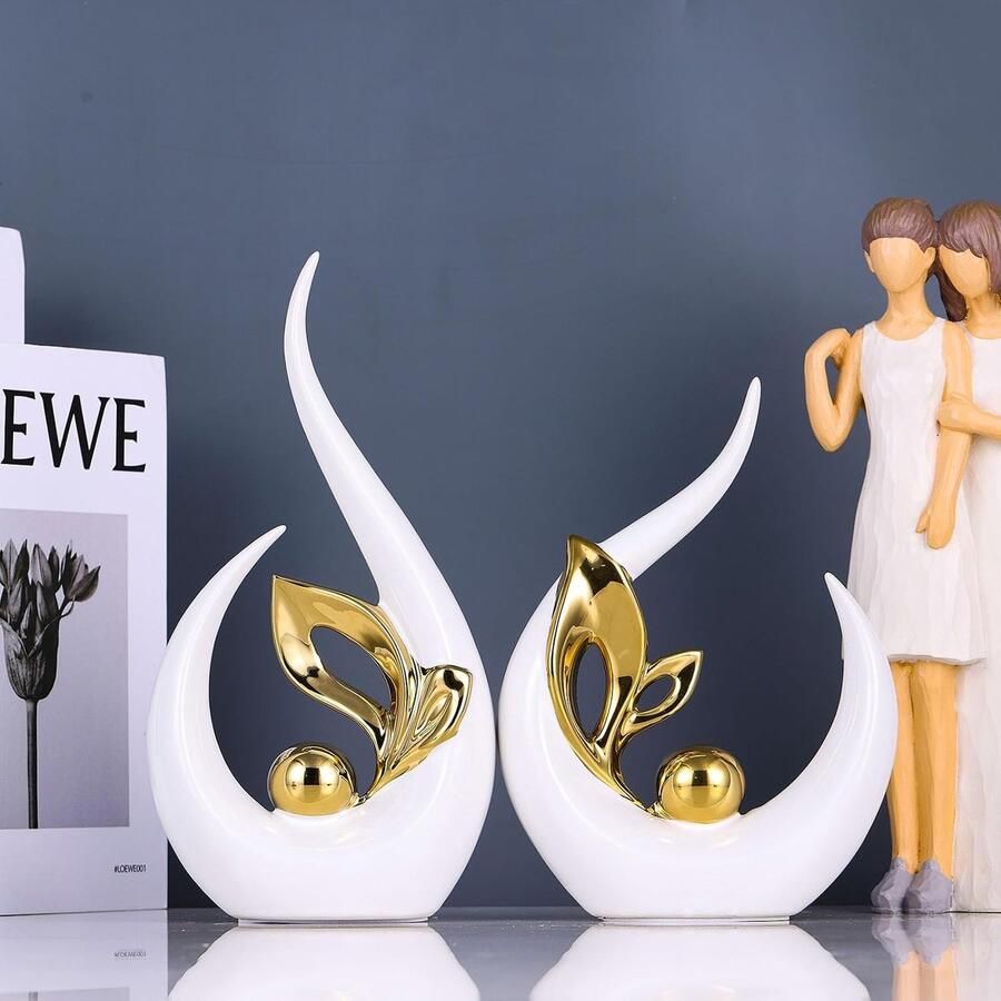 Standbeelden voor Huisdecoratie Accenten Abstracte Kunst Midden 20e Eeuw Modern Decor Elegante Centerpiece Tafeldecoraties Gouden Sculptuur voor Entree Tv-Stand