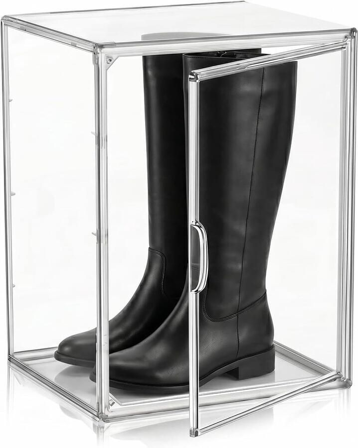 Stapelenbare Transparante Schoenendoos met Magnetische Deur Multifunctionele Opbergdoos voor Sneakers Handtassen en Cosmetica 40 x
