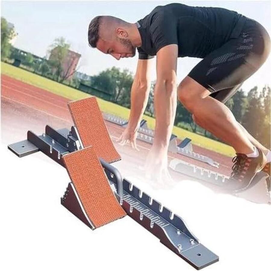 Startblokken Atletiek Sprintblokken Starten Hardloop Training Instelbare Pedaalhoeken Zilver