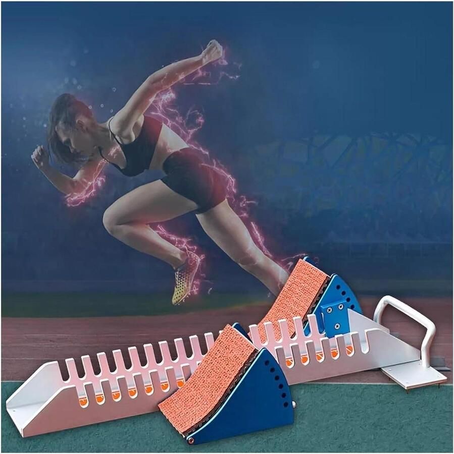 Startblokken Atletiek Sprintblokken Startpedalen Wedstrijd Starten Verstelbare Aluminium Pedalen Zilver Rood Blauw