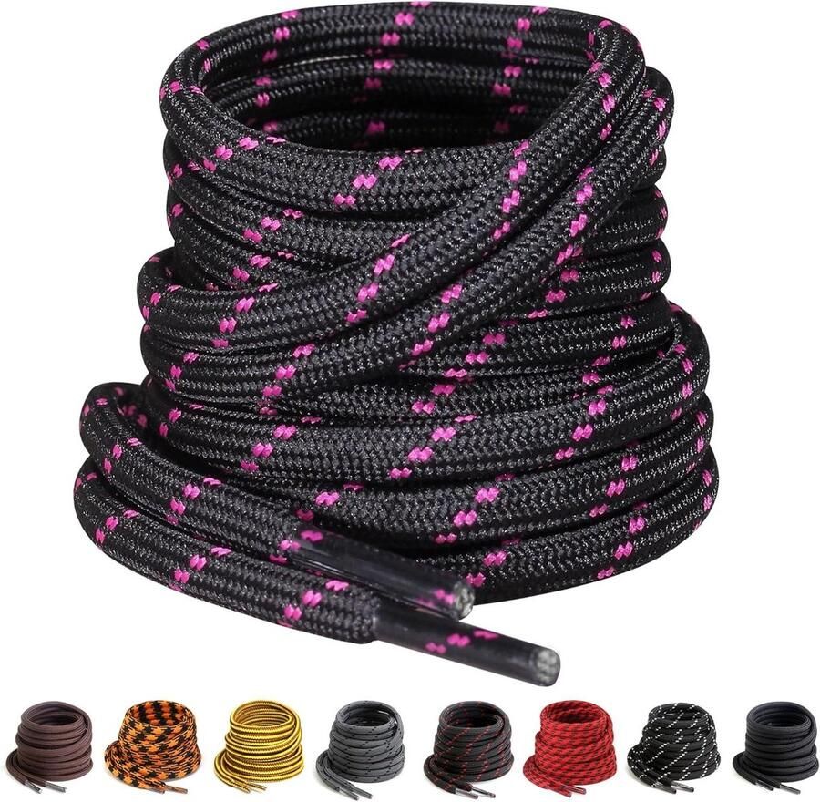 Sterke Ronde Schoenlaces Veters Laarzen Schoenen Versterken 4.5mm Dik 2 Paar Bruin