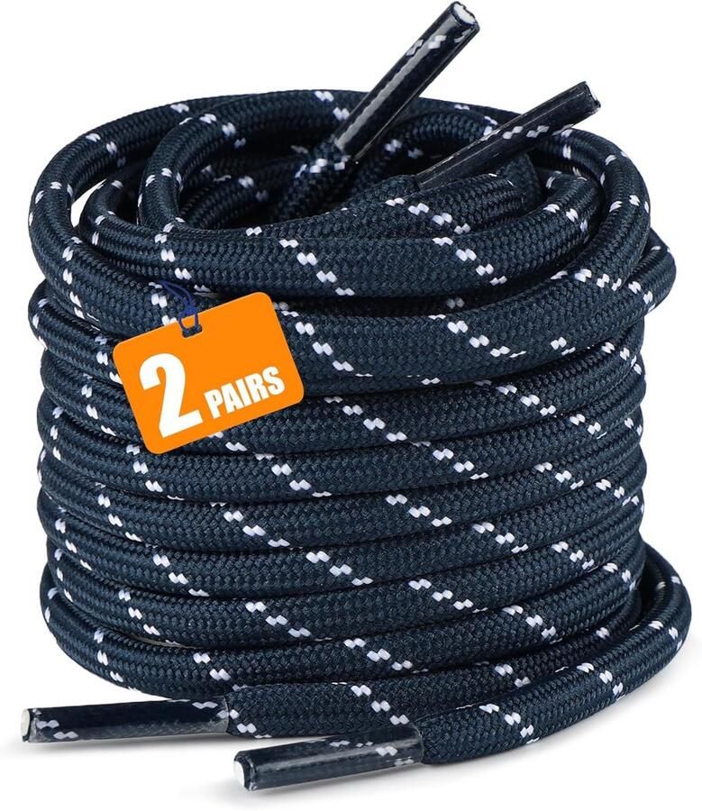 Sterke Ronde Schoenveters voor Werklaarzen en Wandelschoenen (2 Paren)