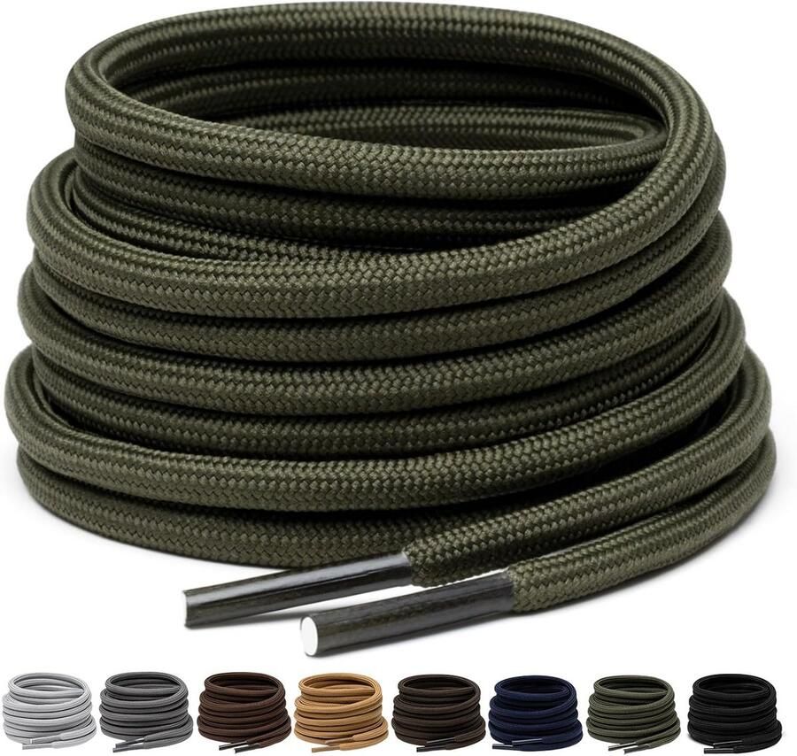 Sterke Ronde Werklaars Veters 4mm Dik voor Wandelschoenen en Sportschoenen