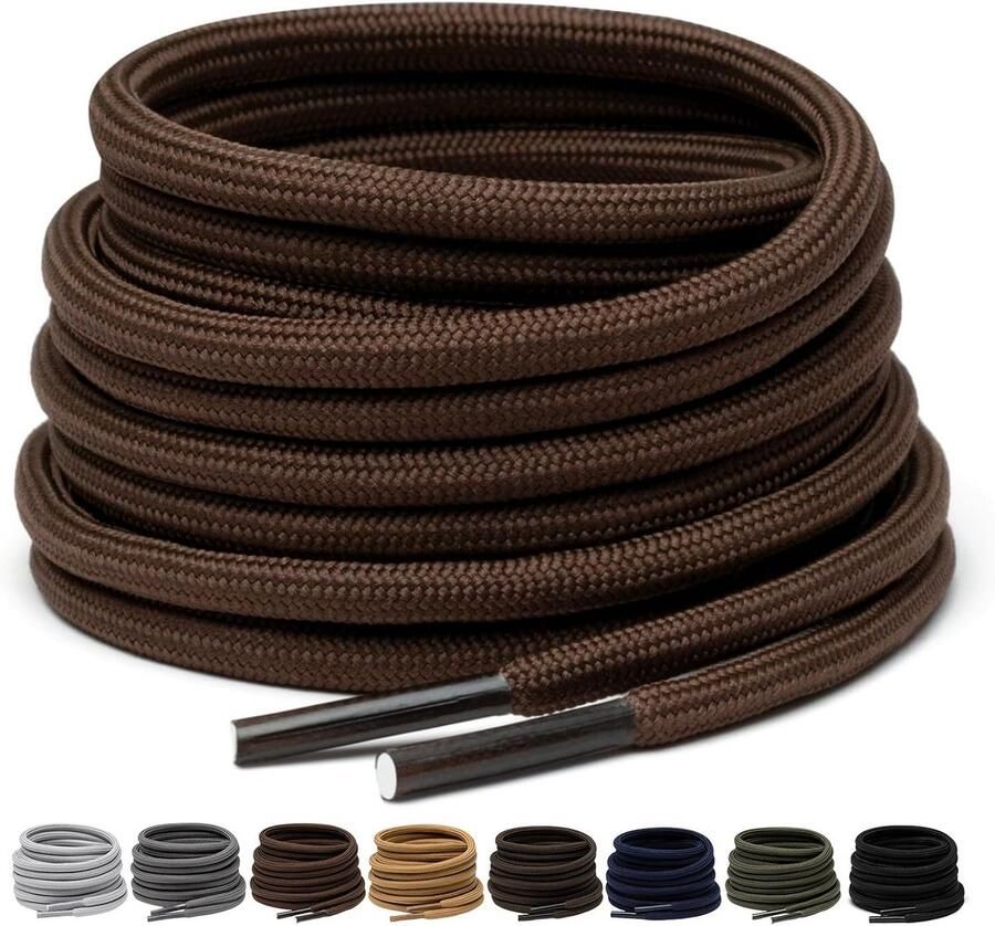 Sterke Ronde Werklaarsveters 4mm Dik voor Wandelschoenen en Outdoorschoenen (2 Paar)