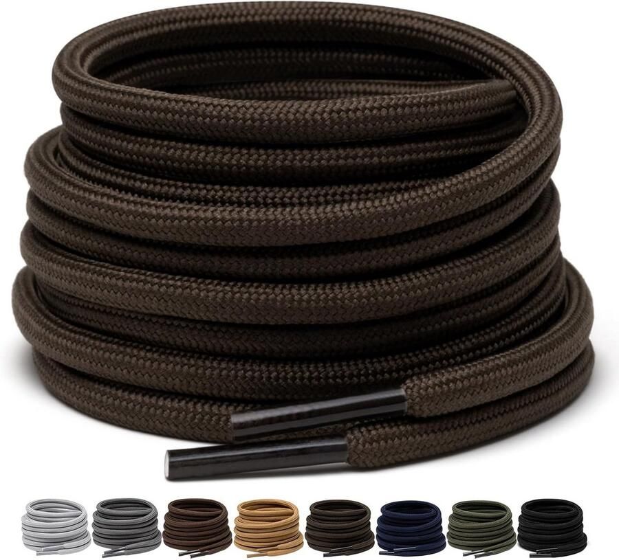 Sterke Ronde Werklaarsveters 4mm voor Wandelschoenen en Trainers 2 Paar