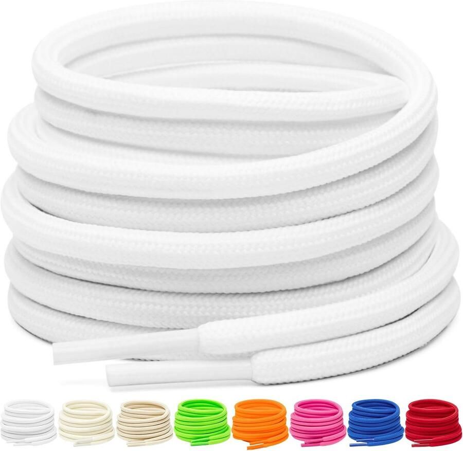 Sterke Ronde Werklaarsveters 4mm voor Wandelschoenen en Trainers (2 Paar)