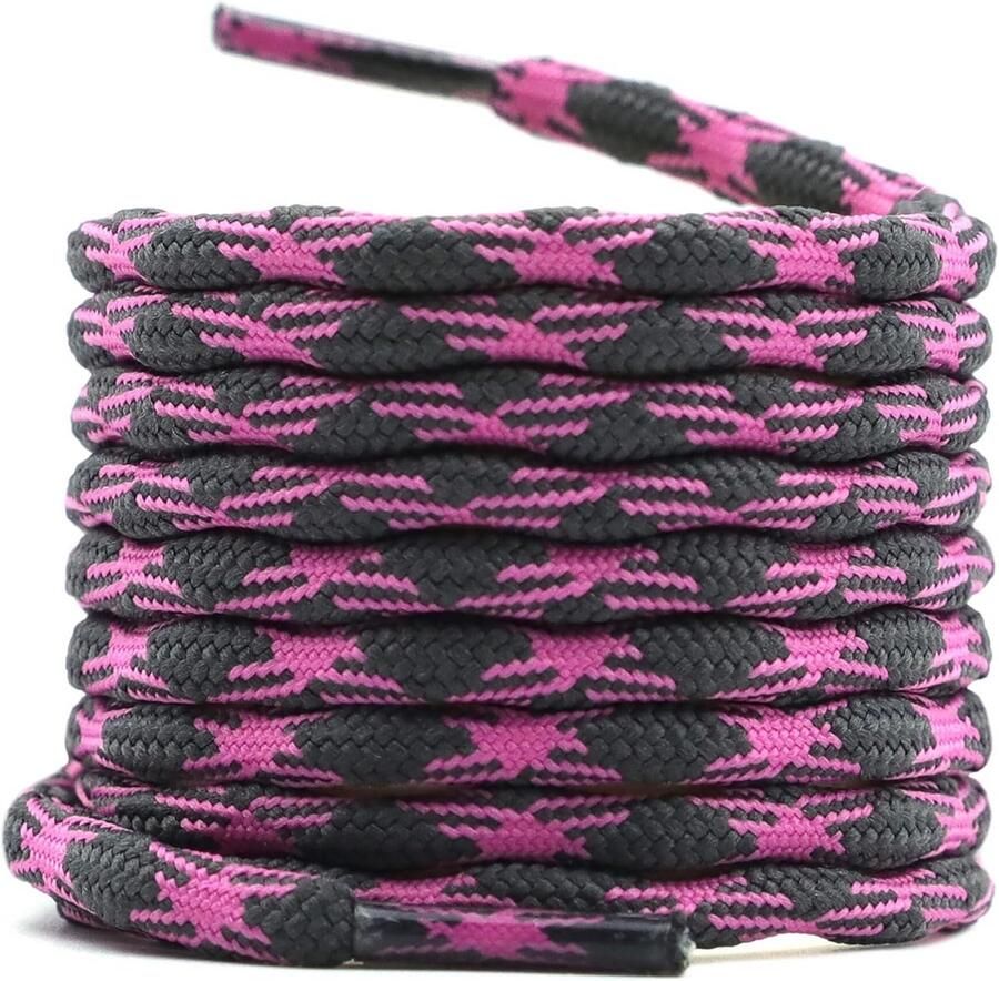 Sterke Ronde Werkschoenveters met Golfpatroon 2 Paar Antislip Kwaliteit voor Wandelschoenen