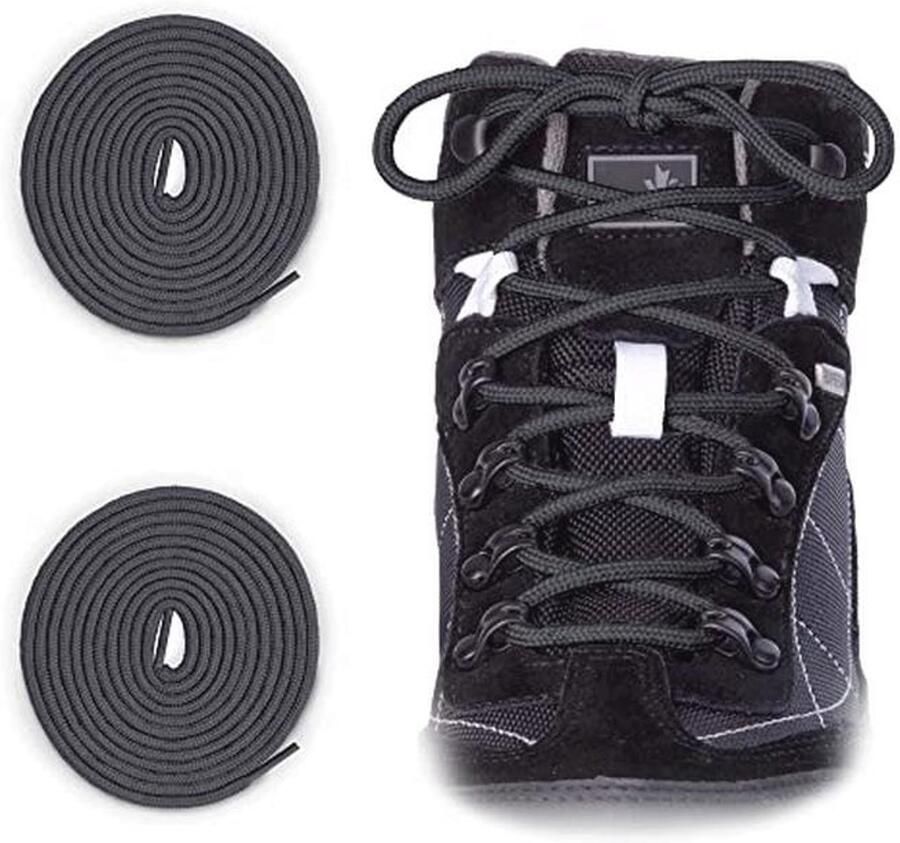 2 paar sterke trekking-veters voor wandelschoenen outdoorschoenen en werkschoenen zwartgrijs