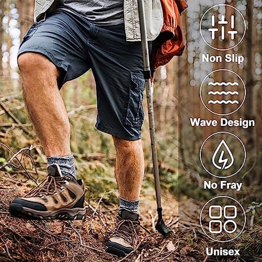 Sterke werk laars veters: 2 paar ronde golfvorm zware antislip veters voor wandelen wandelschoenen