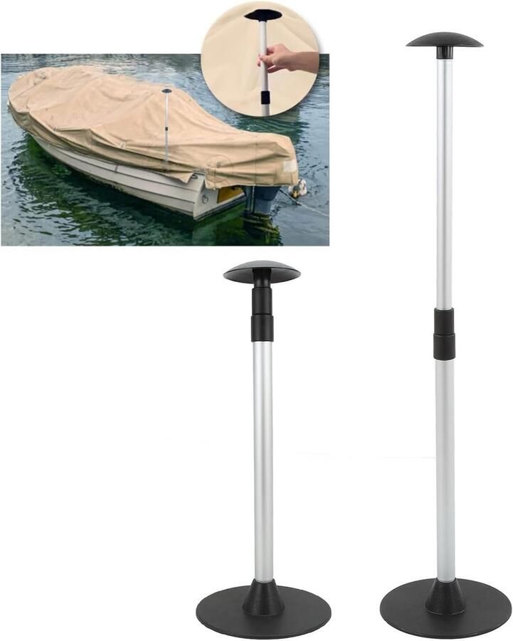 Steunpalen voor Bootafdekking Ondersteuningssystemen Standaard voor Bootafdekkingen 3 Treden 22 5 Inch-54 Inch Verstelbaar Aluminium ABS voor Jachten Vissen Zeilboot