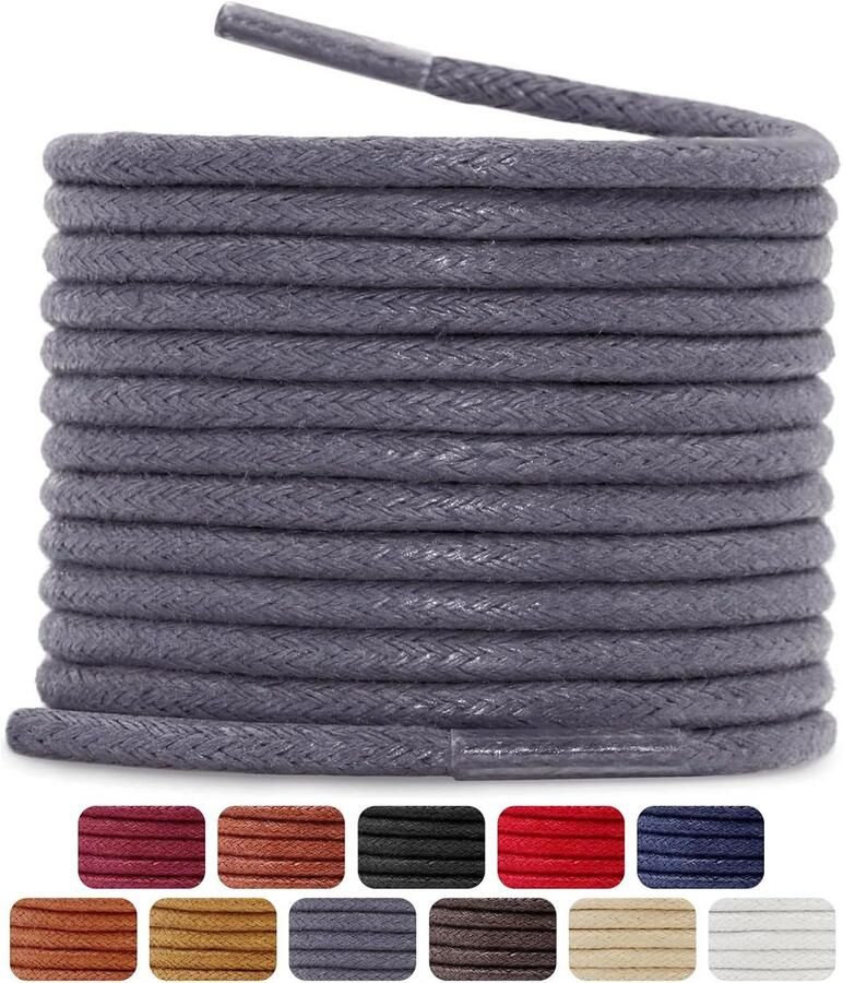 Dunne Gevoerde Schoenveters 2.5mm voor Leren Schoenen en Zwarte Pumps Waterafstotend 2 Paar