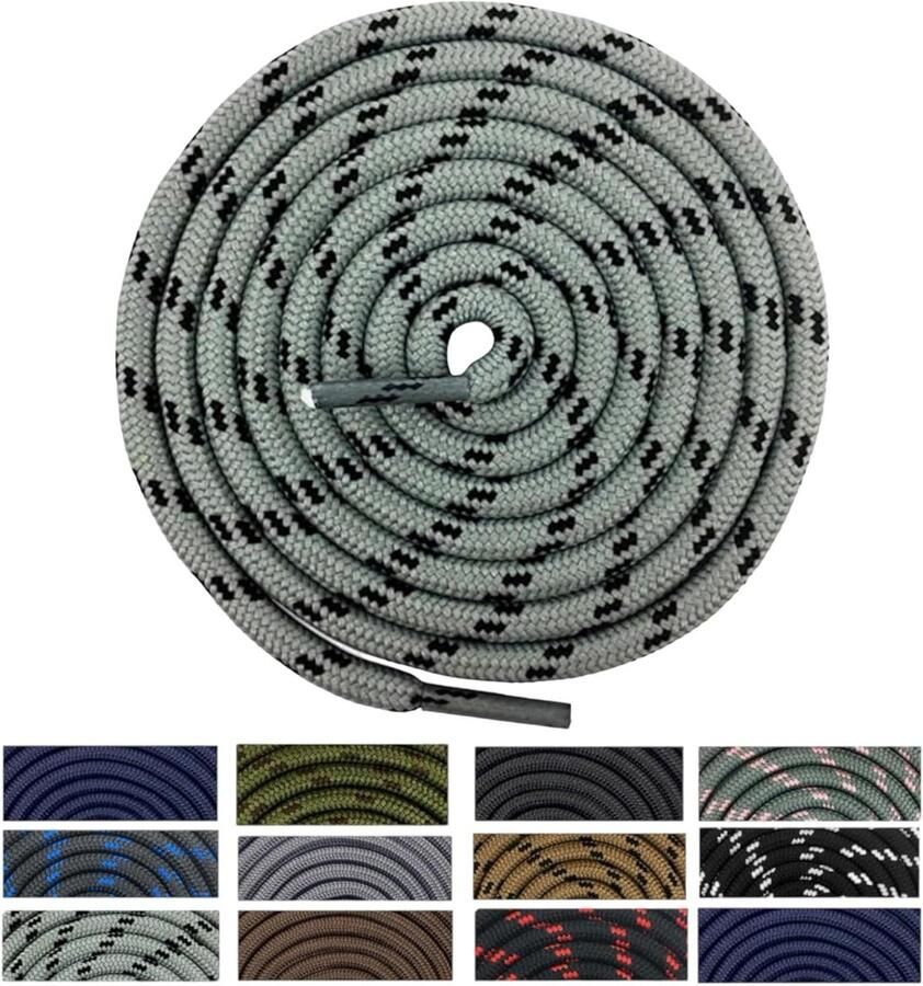 Stevige Schoenveters Wandelschoenveters Outdoor Veters Avontuur Buiten Niet-rafelend Materiaal Zwart Grijs