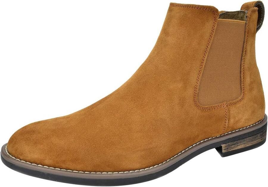 Heren Chelsea Boots Zwart Suède Slip-On Enkellaarzen Comfortabel - Foto 1