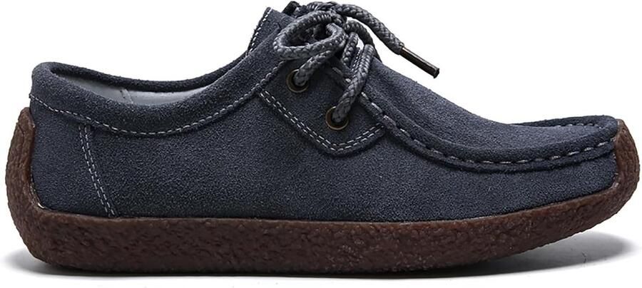 Stijlvolle Dames Loafers Casual Mocassins met Veters Comfortabele Slip-On Schoenen van Faux Suède