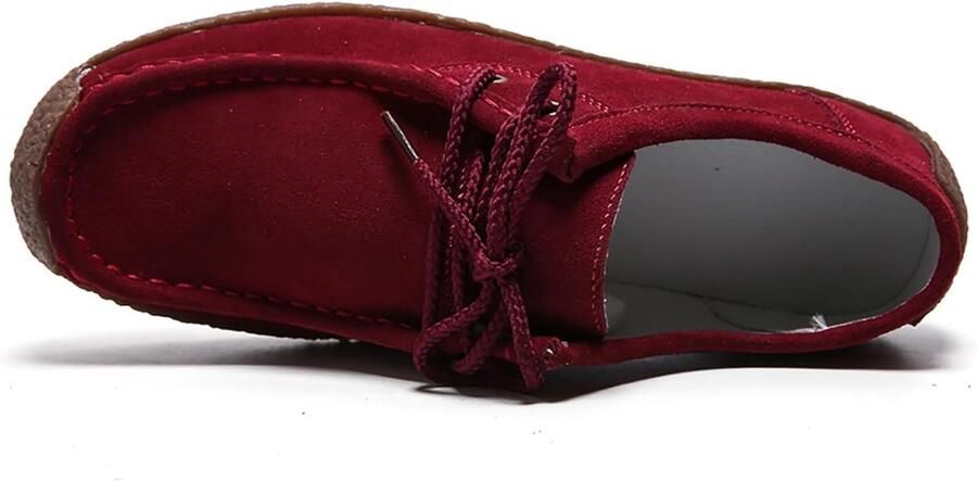 Stijlvolle Dames Loafers Moccasin Lace Up Flats Casual Schoenen van Faux Suède voor Comfort en Mode
