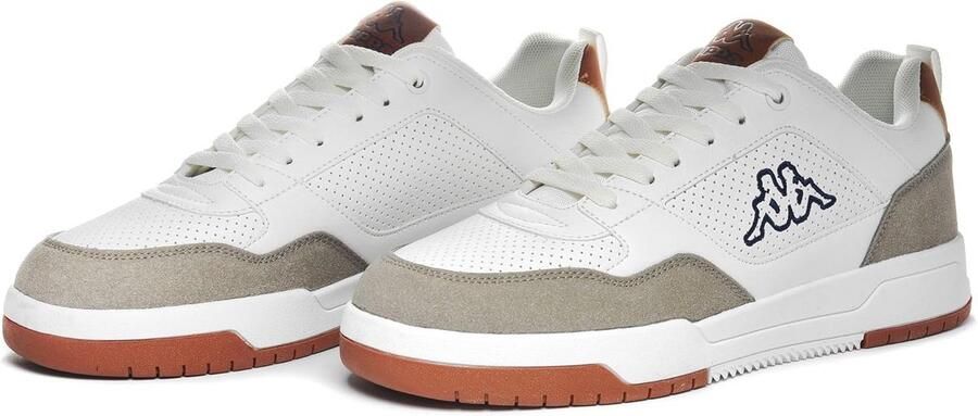 Stijlvolle en Comfortabele Heren Sneakers in Wit met Beige Accenten