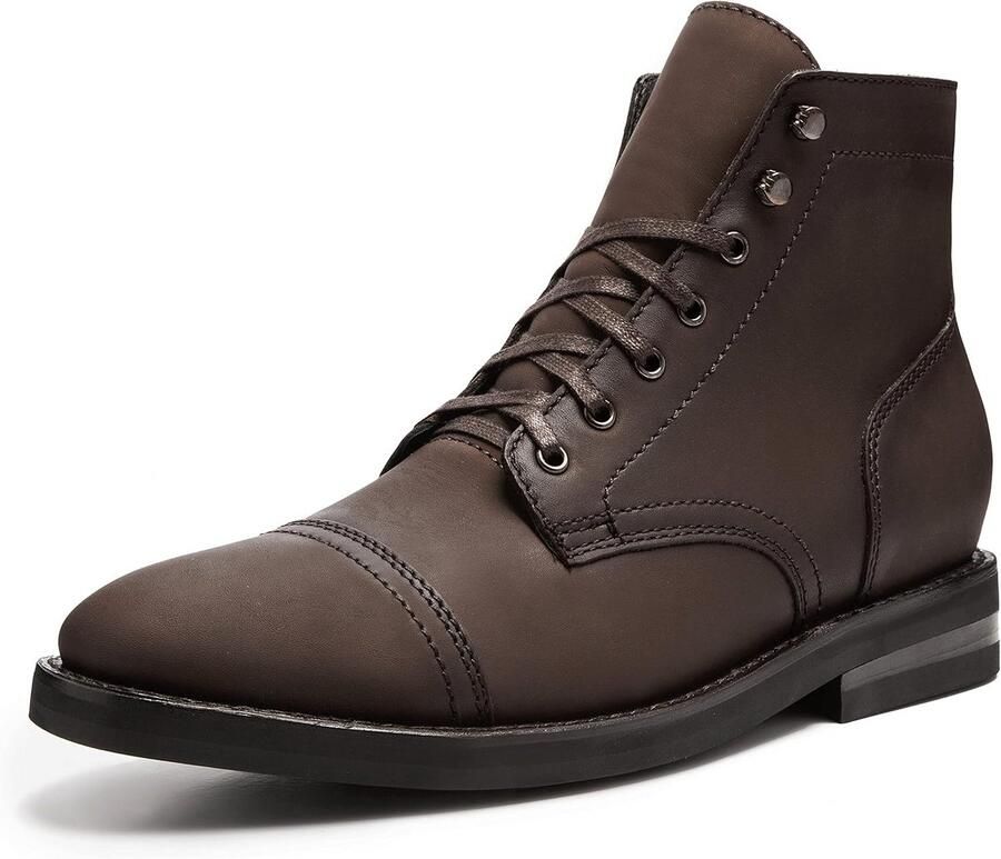 Stijlvolle Heren Leren Veterschoenen met Robuuste Zolen