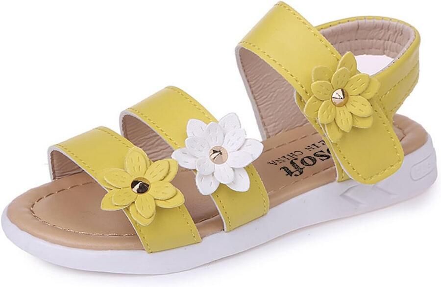 Stijlvolle Sandalen voor Meisjes met Parelmoer Bloemen Zomer Slingback