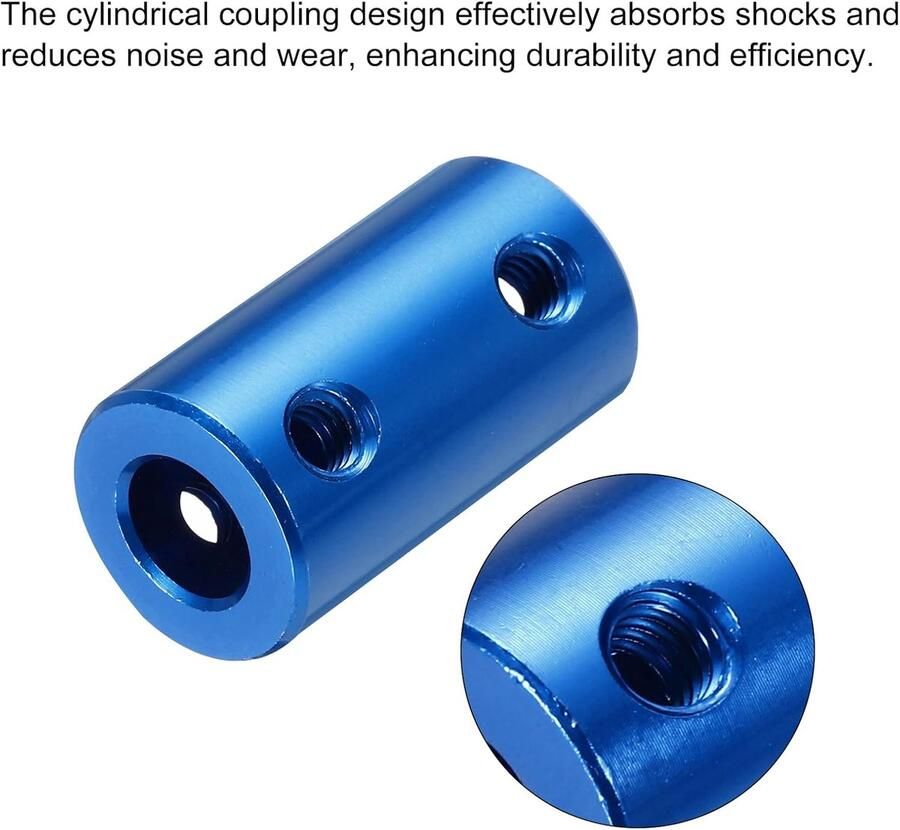 Stijve schroefkoppeling 6 mm tot 8 mm askoppeling L 25 mm x D 14 mm stalen verbindingsstuk koppeling set voor 3D-printer DIY-encoder met 8 schroeven inbussleutel 2 stuks