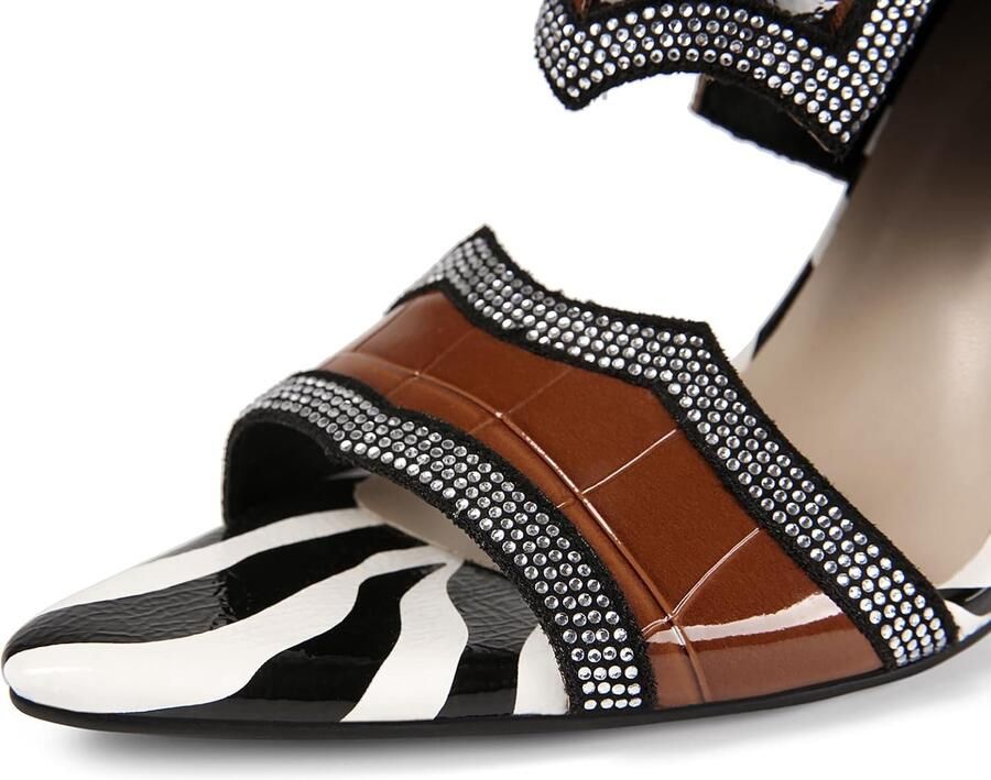 Stiletto Heels Snake Print Puninted Toe Mid Koud Laarzen Open Toe Zomer
