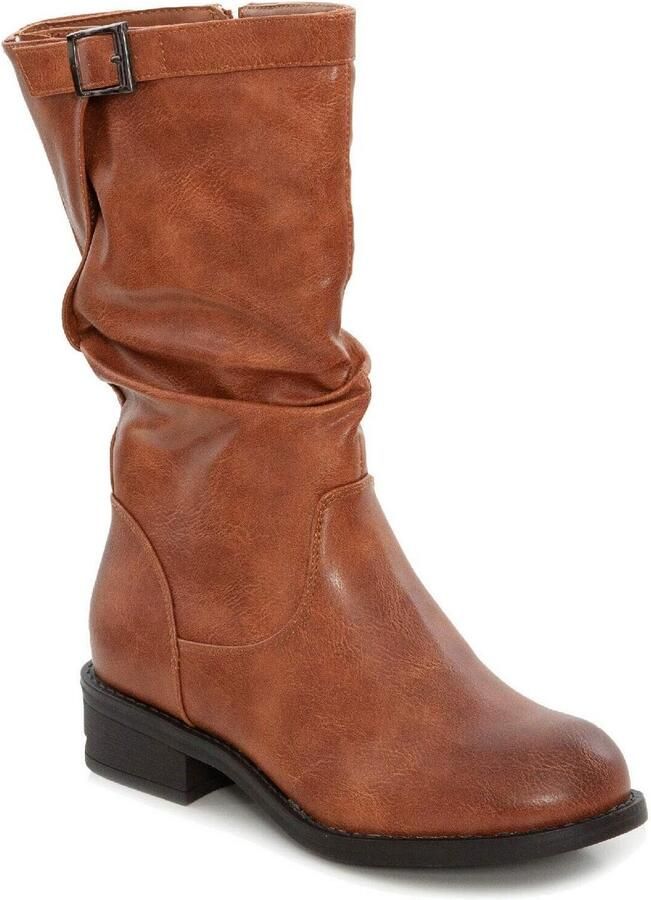 Stoere Dames Bikerlaarzen met Gesp Synthetisch Leer