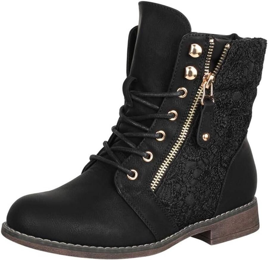 Stoere Dames Cowboy Biker Laarzen met Dikke Hak