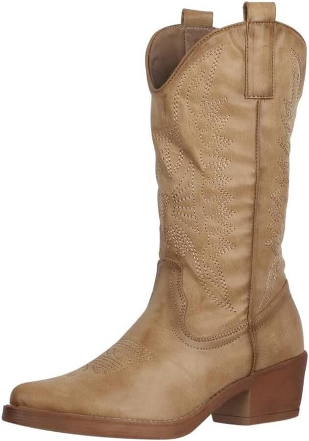 Stoere Dames Cowboylaarzen met Chunky Hak