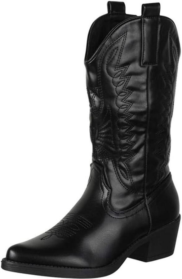 Stoere Dames Cowboylaarzen Trendyt Bikerlaarzen met Plateauzool