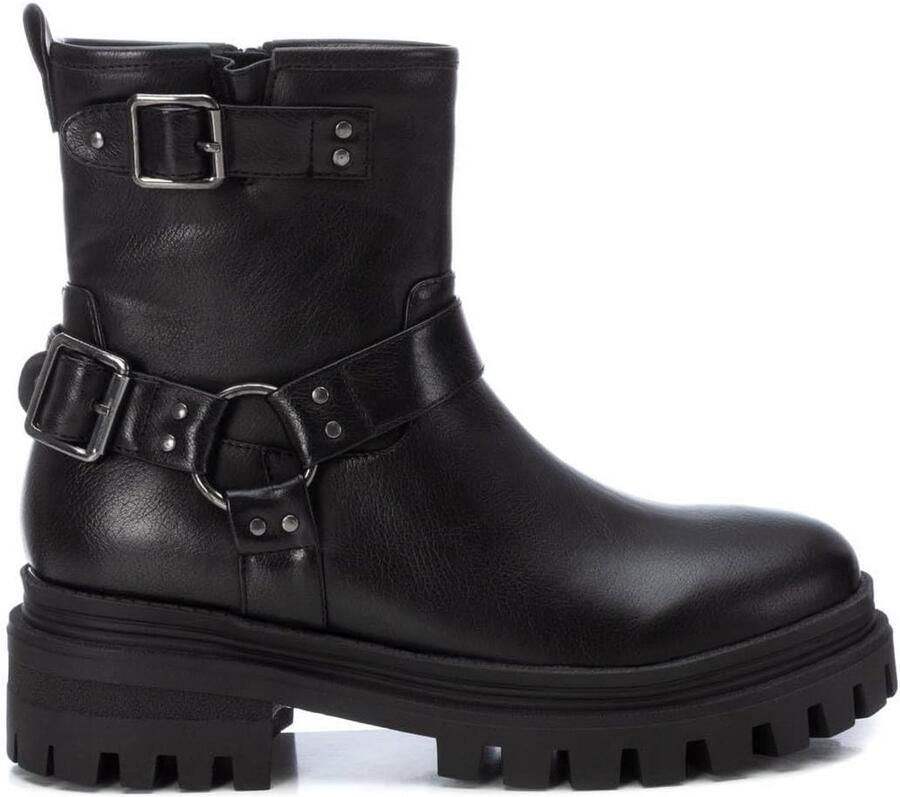 Stoere Dames Motorlaarzen Laarzen met Ritssluiting en Dikke Zool