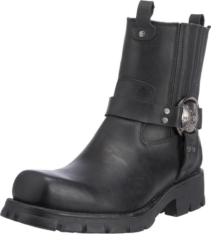 Stoere Heren Enkelboots van Leer met Elastische Inzet aan de Zijkant