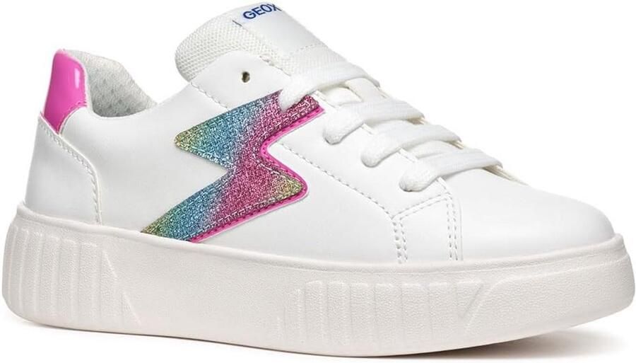 Stoere Meisjes Sneakers van Imitatieleer met Glitterdetails