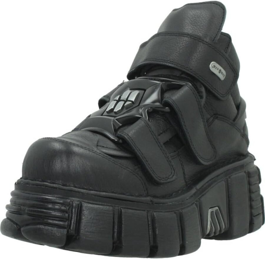 Stoere Zwarte Enkellaarzen voor en