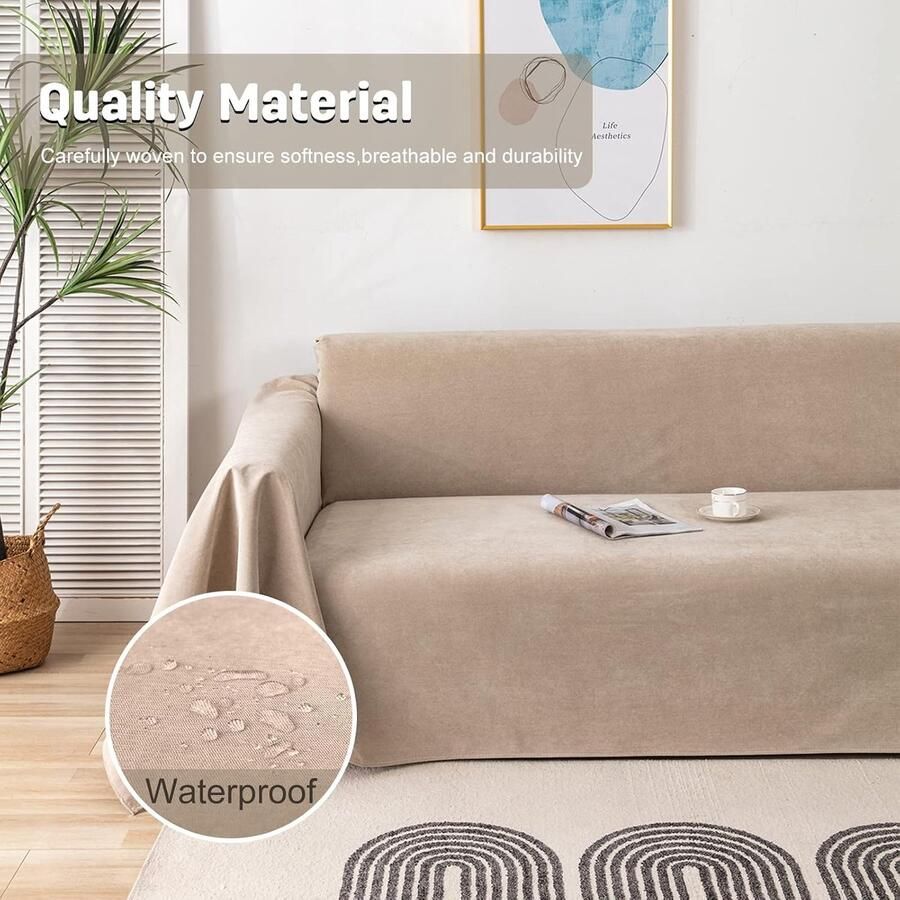 Stof Antislip Upgrade Sofa Cover Effen kleur Waterdichte Sofa