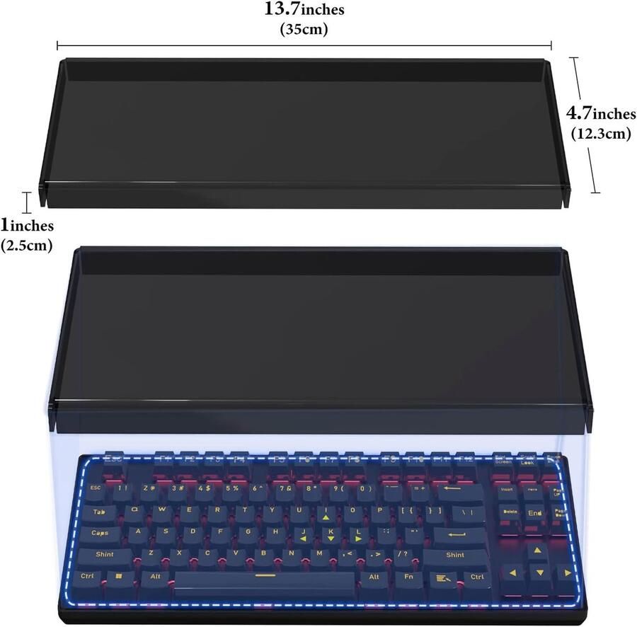 Stofhoes voor Tenkeyless TKL toetsenbord acryl toetsenblokhoes voor 80% compact 87-toetsen computer mechanisch gamingtoetsenbord compatibel met Razer Huntsman Tournament Edition TKL
