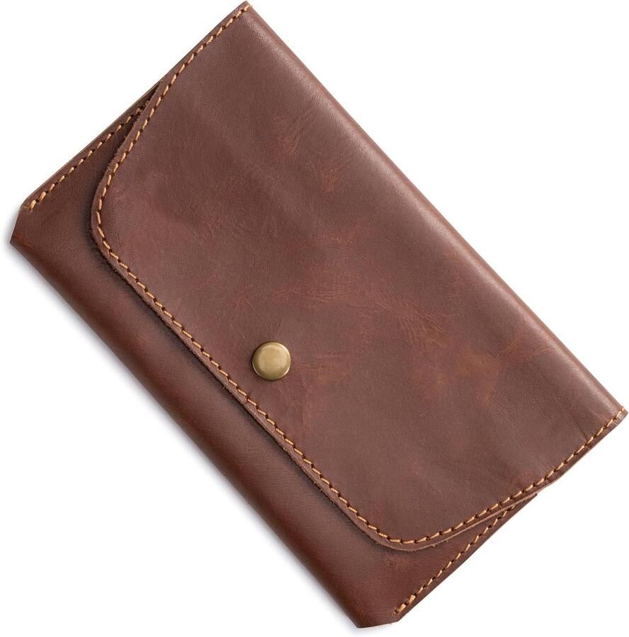 Stoke Paspoorthoes leer bruin reisorganizer voor paspoort vaccinatiepaspoort kaarten hoogwaardig etui & paspoorttas paspoorthoes SLY bruin 15x10x Klassiek