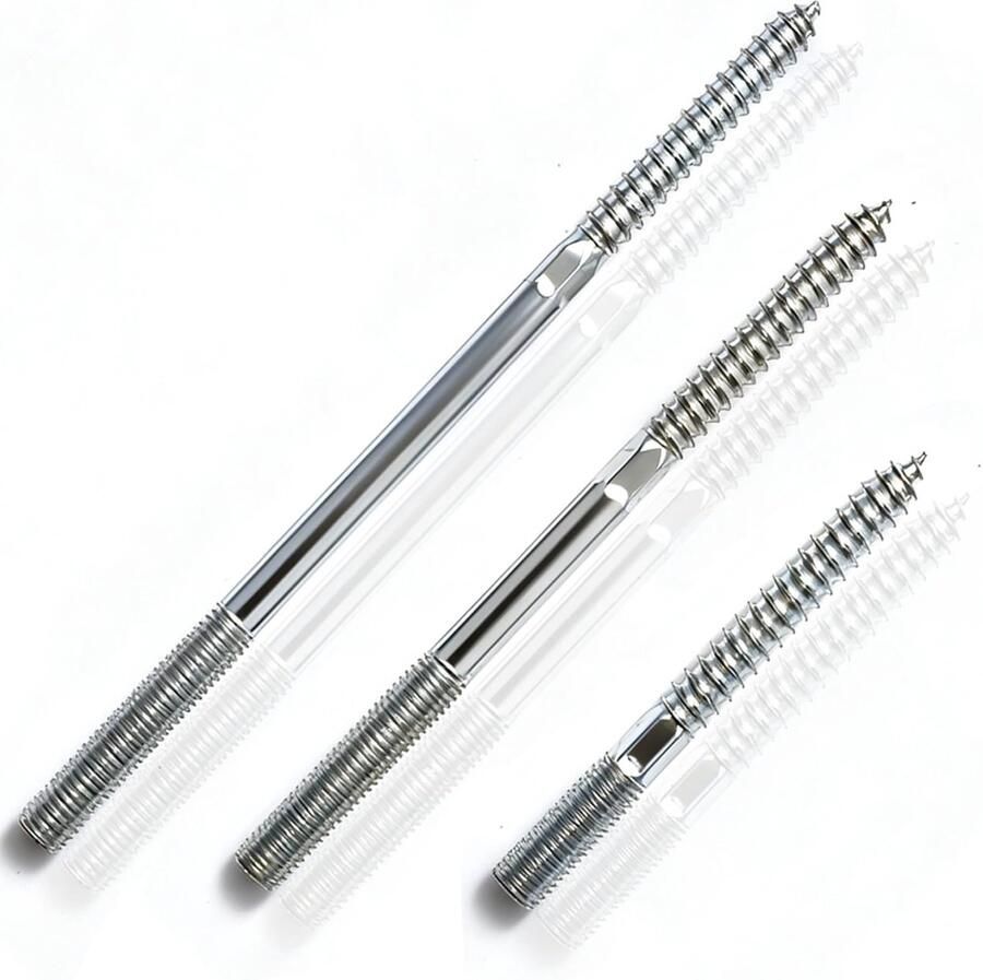 Stokschroeven M6x80mm stokschroef 20 stuks TX25 stokschroeven M6 verzinkt koolstofstaal houtschroeven dubbele draad Geschikt voor houten meubels en industriële toepassingen