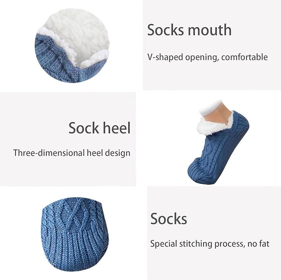 Stoppersokken voor dames 40-42 huisschoenen voor dames Falke sokken voor dames warme sokken winter wollig bedpantoffels geschikt voor binnen knuffelsokken voor dames 1 42 2 3