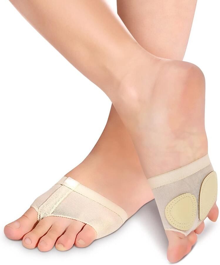 Store_7 Antislip Dansvoetslippers Halve Zool Voorvoet Buikstrings Beige Ondergoed Sokken Jazz Ballet Modern Geschikt voor Dansers K
