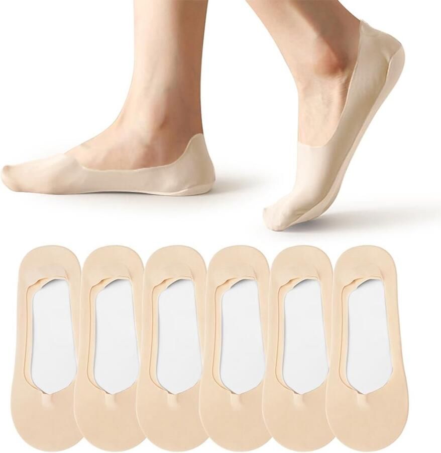 Allecto Onzichtbare antislip ijssokken Ademend en comfortabel Perfect voor loafers en sneakers No-show-sokken met siliconen Geschikt voor