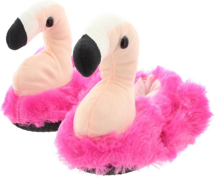 Allecto Flamingo Slippers Pluche Roze Warmte Schattig ontwerp Perfect voor binnen Casual stijl