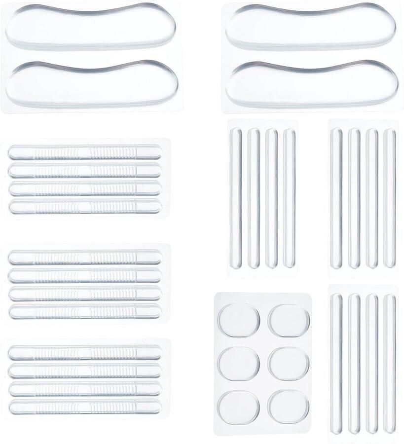 Dailygoods- Hoge Hak Kussen 34 Stuks Inzetstukken Antislip Schoenriem Siliconen Hiel Bandjes Grip Pads Verlicht Pijn en Voorkomt Blaren Schoeninzetstukken